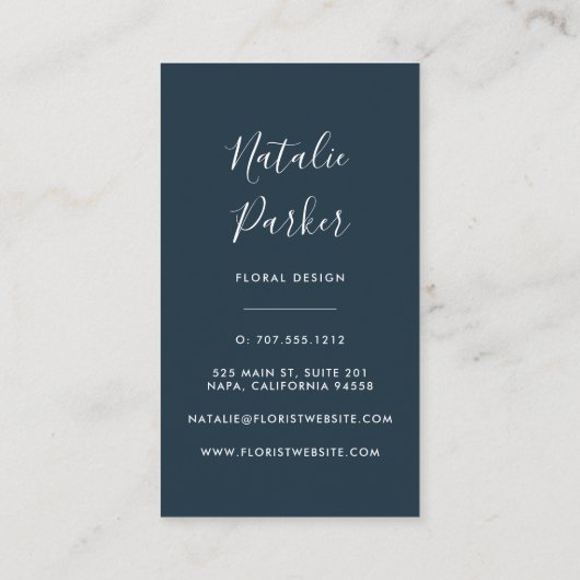 Radiant Bloom Verticaal Visitekaartje (Achterkant)