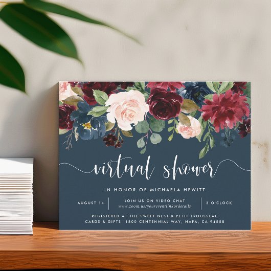 Radiant Bloom Virtual Bridal of Baby shower Kaart