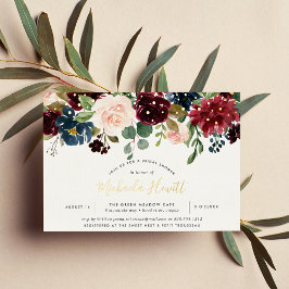 Radiant Bloom Vrijgezellenfeest Gold Folie Uitnodiging