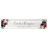 Radiant Bloom | Waterverf Floral Naambordje (Voorkant)