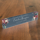 Radiant Bloom | Waterverf Floral Naambordje (Zijkant)