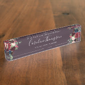 Radiant Bloom | Waterverf Floral Naambordje (Zijkant)