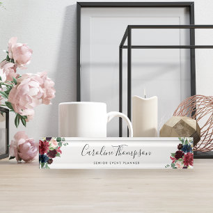 Radiant Bloom   Waterverf Floral Naambordje
