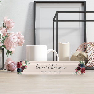 Radiant Bloom   Waterverf Floral Naambordje