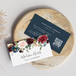 Radiant Bloom | Waterverf Floral van de marine en Visitekaartje