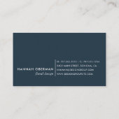 Radiant Bloom | Waterverf Floral van de marine en  Visitekaartje (Achterkant)