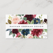 Radiant Bloom | Waterverf Floral van de marine en  Visitekaartje (Voorkant)