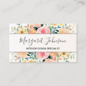 Radiant Bloom Waterverf Floral Visitekaartje (Voorkant)