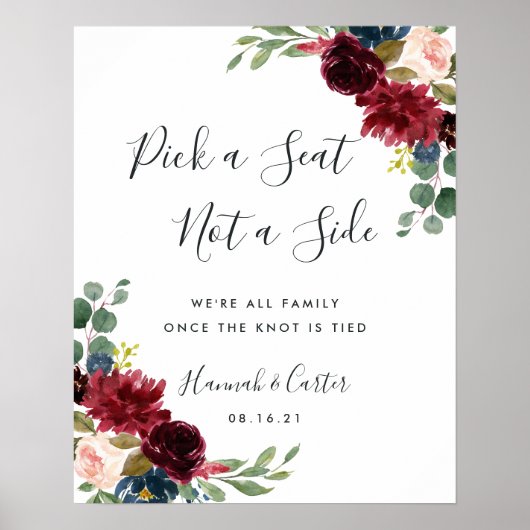 Radiant Bloom Wedding Ceremony Seating Poster (Voorkant)