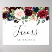 Radiant Bloom Wedding Favor Sign Poster (Voorkant)