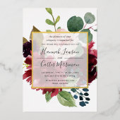 Radiant Bloom Wedding Folie Uitnodiging (Voorkant)