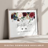 Radiant Bloom Wedding Hashtag Sign Poster