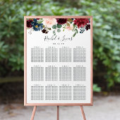 Radiant Bloom Wedding Seding Chart Poster
