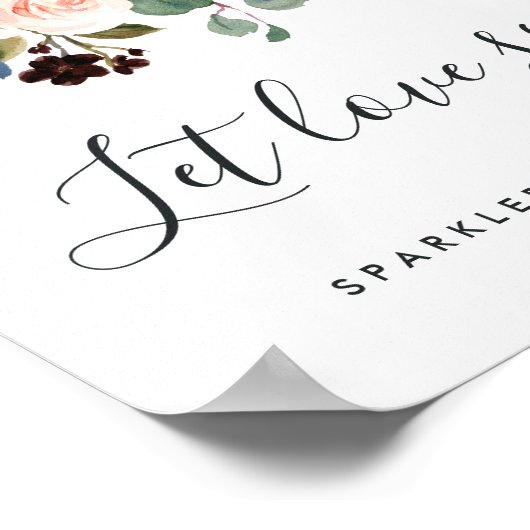 Radiant Bloom Wedding Sparkler Sendoff Sign Poster (Hoek)