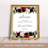 Radiant Bloom Wedding Welcome Poster