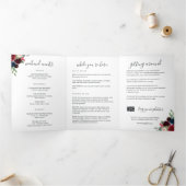 Radiant Bloom Wedding Welkomstbrief & reisroute Drieluik Programma (Binnen)