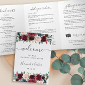 Radiant Bloom Wedding Welkomstbrief & reisroute Drieluik Programma