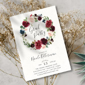 Radiant Bloom Wreath Graduh Party Invitation Kaart