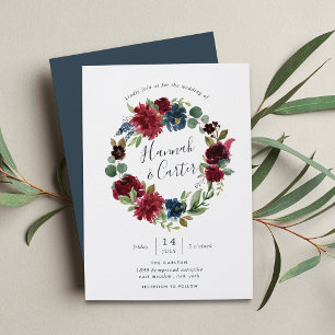 Radiant Bloom Wreath Wedding Uitnodiging