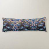 Radiant Blue Chicory Elegance - 3D Bloemen Lichaamskussen (Achterkant)