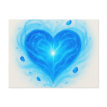Radiant Blue Heart Wenskaart - Spiritueel licht