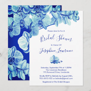 Radiant Blue Orchid Flowers Vrijgezellenfeest Kaart