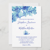 Radiant Blue Orchids bruiloft uitnodiging (Voorkant)