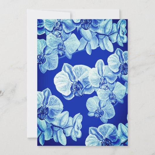 Radiant Blue Orchids bruiloft uitnodiging (Achterkant)