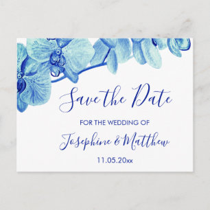 Radiant Blue Orchids Save the Date Aankondigingskaart
