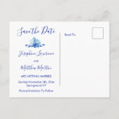 Radiant Blue Orchids Save the Date Aankondigingskaart (Achterkant)