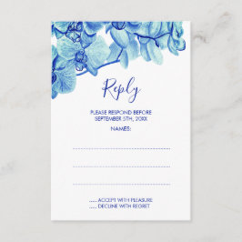 Radiant Blue Orchids Trouwantwoord Kaarten RSVP Kaartje