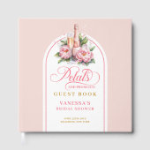 Radiant blush and gold petals prosecco sign book gastenboek (Voorkant)