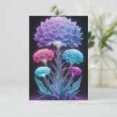 Radiant Botanicals: Neon en Pastel Bloom Art Bedankkaart (Staand voorkant)