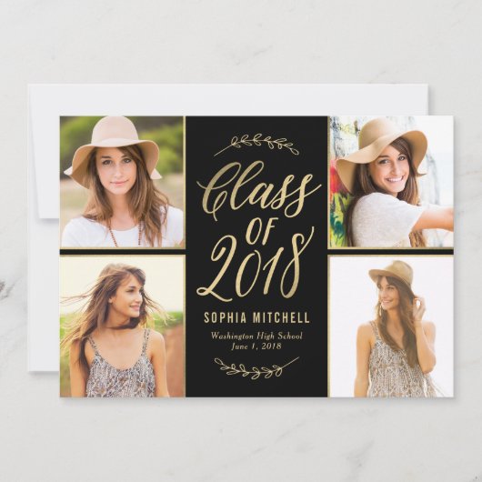 Radiant Branches BEWERKBARE KLEUR Afstuderen Kaart (Voorkant)