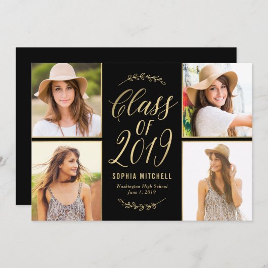 Radiant Branches EDITABLE KLOR Afstuderen Card Kaart (Voorkant / Achterkant)