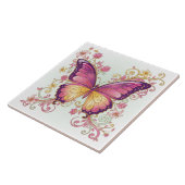 Radiant Butterfly Floral Pat#4 Magenta ID1222 Tegeltje (Zijkant)