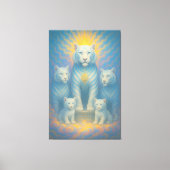 Radiant Celestial White Tiger Family | ManJiangHon Canvas Afdruk (Voorkant)