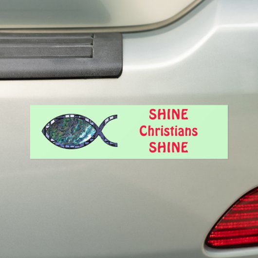 Radiant Christelijk vissymbool Bumpersticker (Op auto)