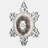 "Radiant Christmas Ring" Tin Sneeuwvlok Ornament (Rechts)