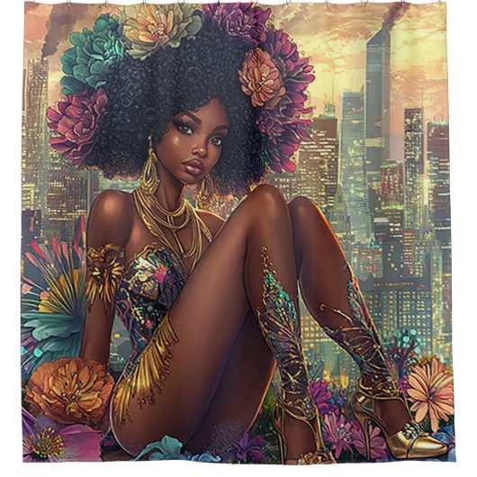 Radiant City Goddess Douchegordijn (Voorkant)