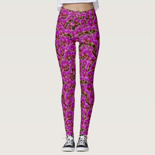 Radiant Clusters: de Magenta Orchid Symphony, Leggings (Voorkant)