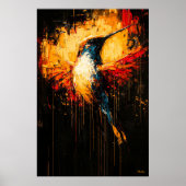 Radiant Contemporary Expressionist Hummingbird Poster (Voorkant)