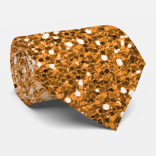 Radiant Copper Gold Glitter Shimmer Stropdas (Opgerold)