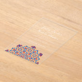 Radiant Crescent Moon Splendid Mandala Wedding Acryl Uitnodigingen (Laagn)