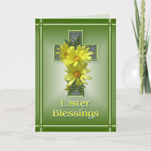 Radiant Cross Easter Blessing Wenskaart Feestdagen Kaart (Voorkant)