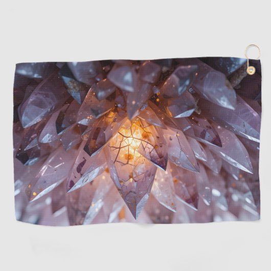 Radiant Crystal Heart Golfhanddoek (Horizontaal)