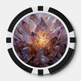 Radiant Crystal Heart Poker Chips
