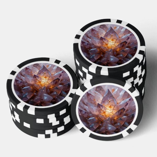 Radiant Crystal Heart Poker Chips (Opstapeling)