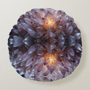 Radiant Crystal Heart Rond Kussen