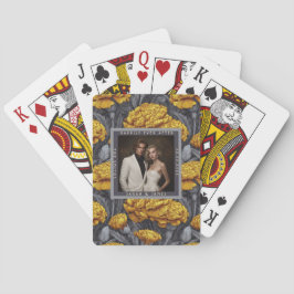 Radiant Custom Carnation Themed City Wedding Pokerkaarten